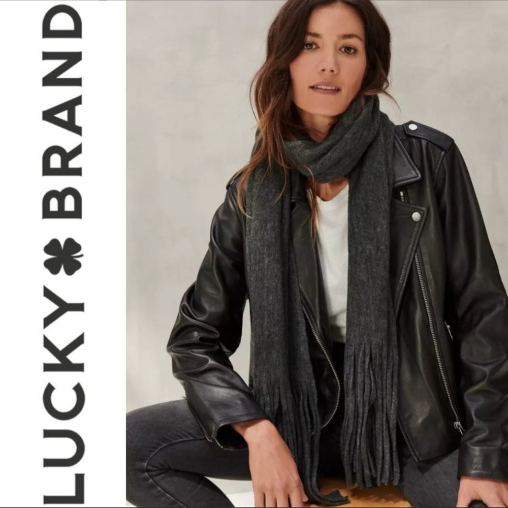 Lucky Brand Solid Brushed Gray Scarf
